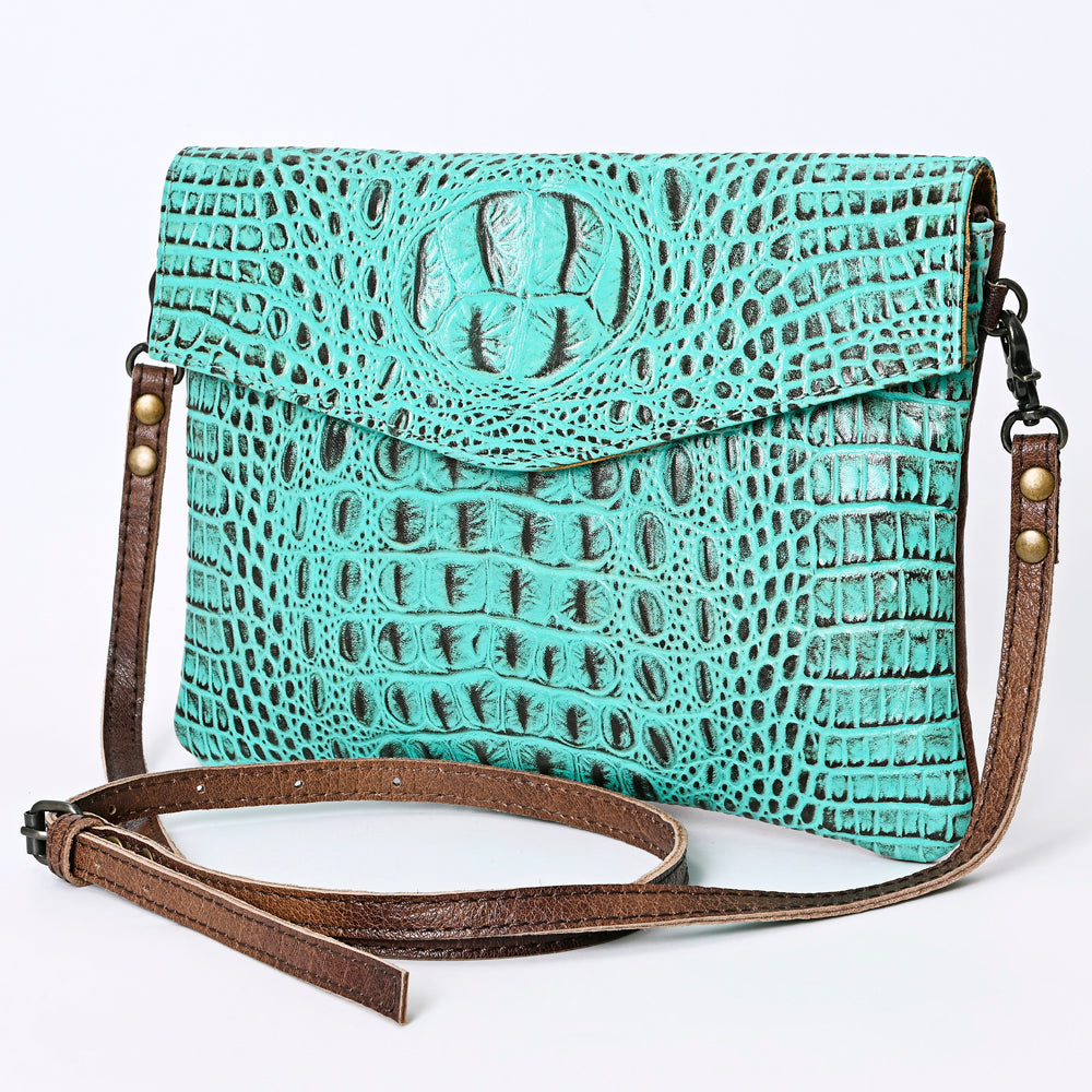 ADBGS178BK American Darling Crocodile Embossed Genuine Leather Women Bag Western Handbag Purse