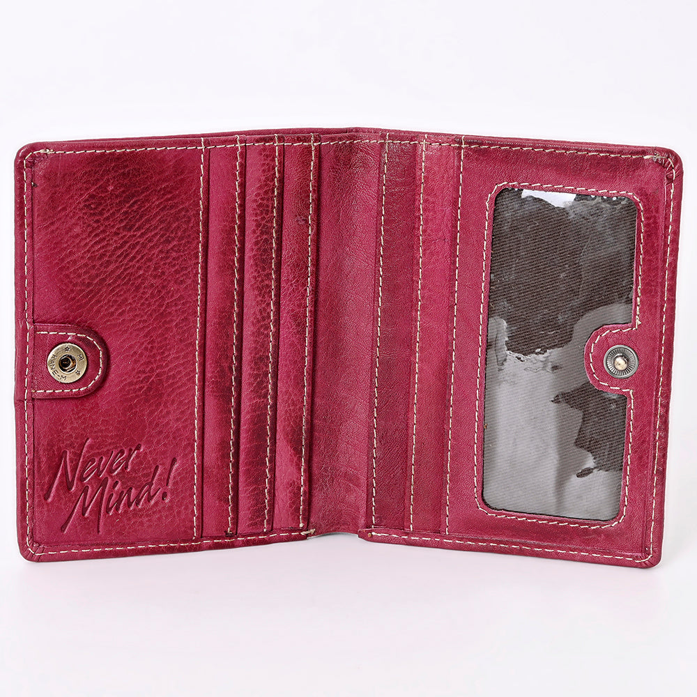 Never Mind Nmbgm128D Card-Holder Vintage Handmade Genuine Cowhide Leather Women Bag Western Handbag Purse