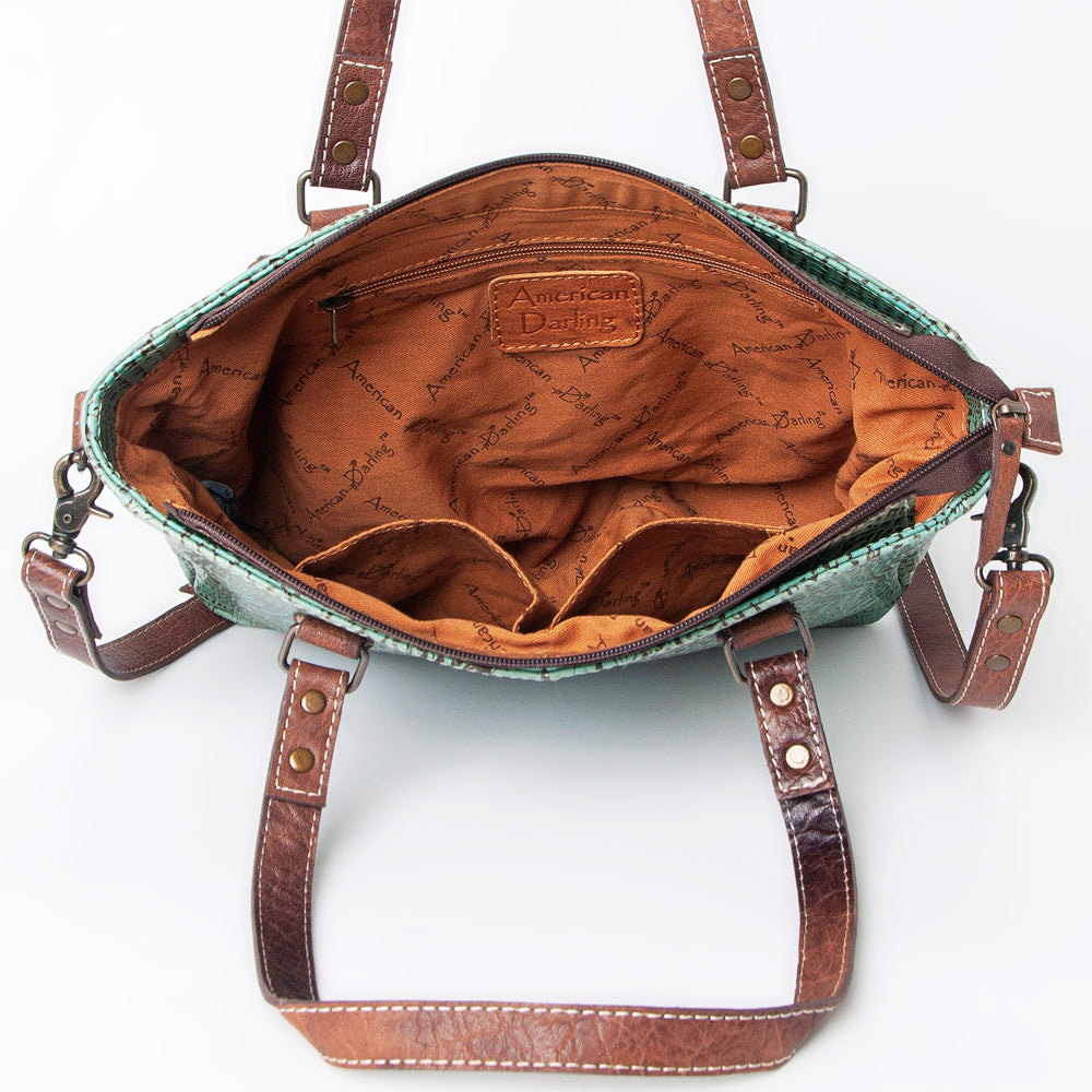 Handcrafted Crocodile Embossed Genuine Leather Women Western Tote Bag With Classic Style