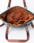 Handcrafted Crocodile Embossed Genuine Leather Women Western Tote Bag With Classic Style
