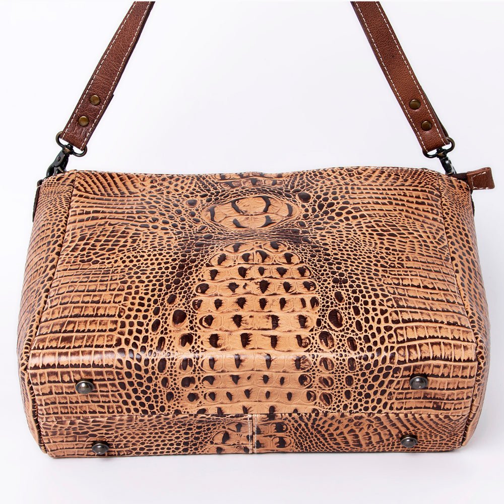 American Darling Crocodile Embossed Genuine Leather Women Bag Western Handbag Purse