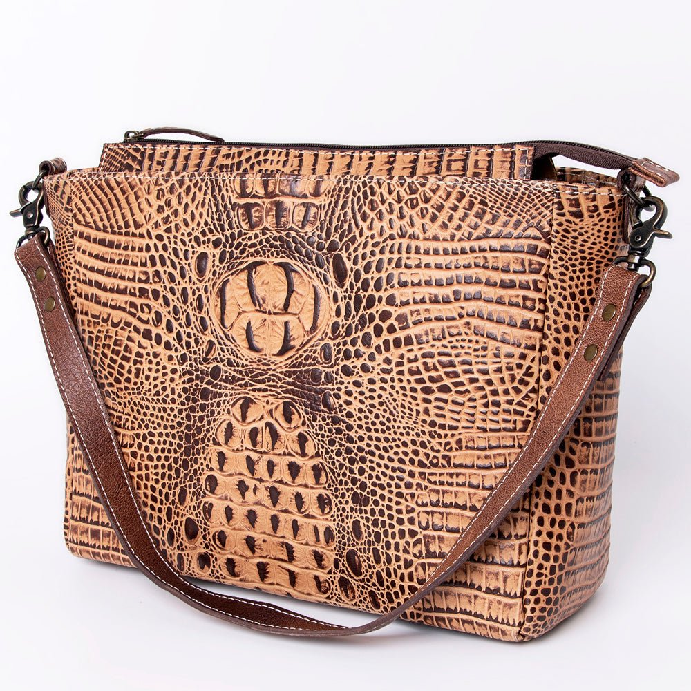 American Darling Crocodile Embossed Genuine Leather Women Bag Western Handbag Purse