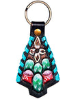 Hand Tooled Leather Key Chain Ring Handcraft Handmade Hilason