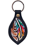 Hand Tooled Leather Key Chain Ring Handcraft Handmade Hilason
