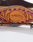 Hilason Western Horse Hand Tooled Genuine Leather Headstall Tan
