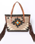 American Darling ADBG1113A Tote Saddle Blanket Genuine Leather Women Bag Western Handbag Purse
