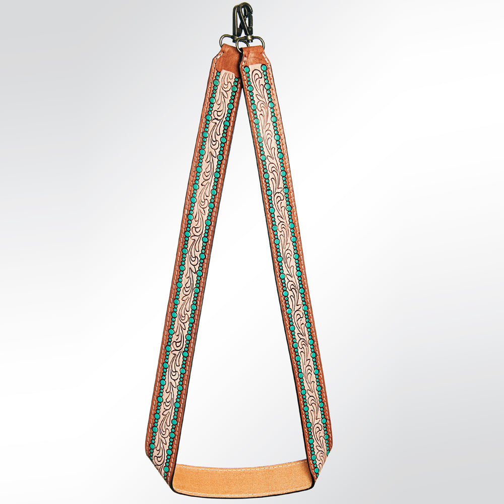 American Darling Hand Tooled Genuine Leather Crossbody Handle Strap For Bags