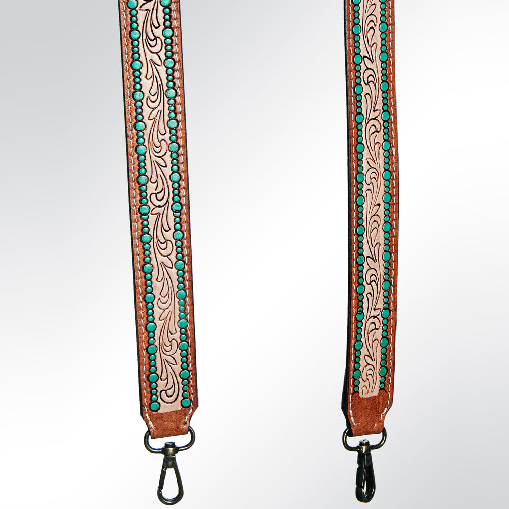 American Darling Hand Tooled Genuine Leather Crossbody Handle Strap For Bags