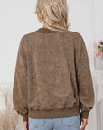 Mineral Wash Drop Shoulder Crewneck Sweatshirt