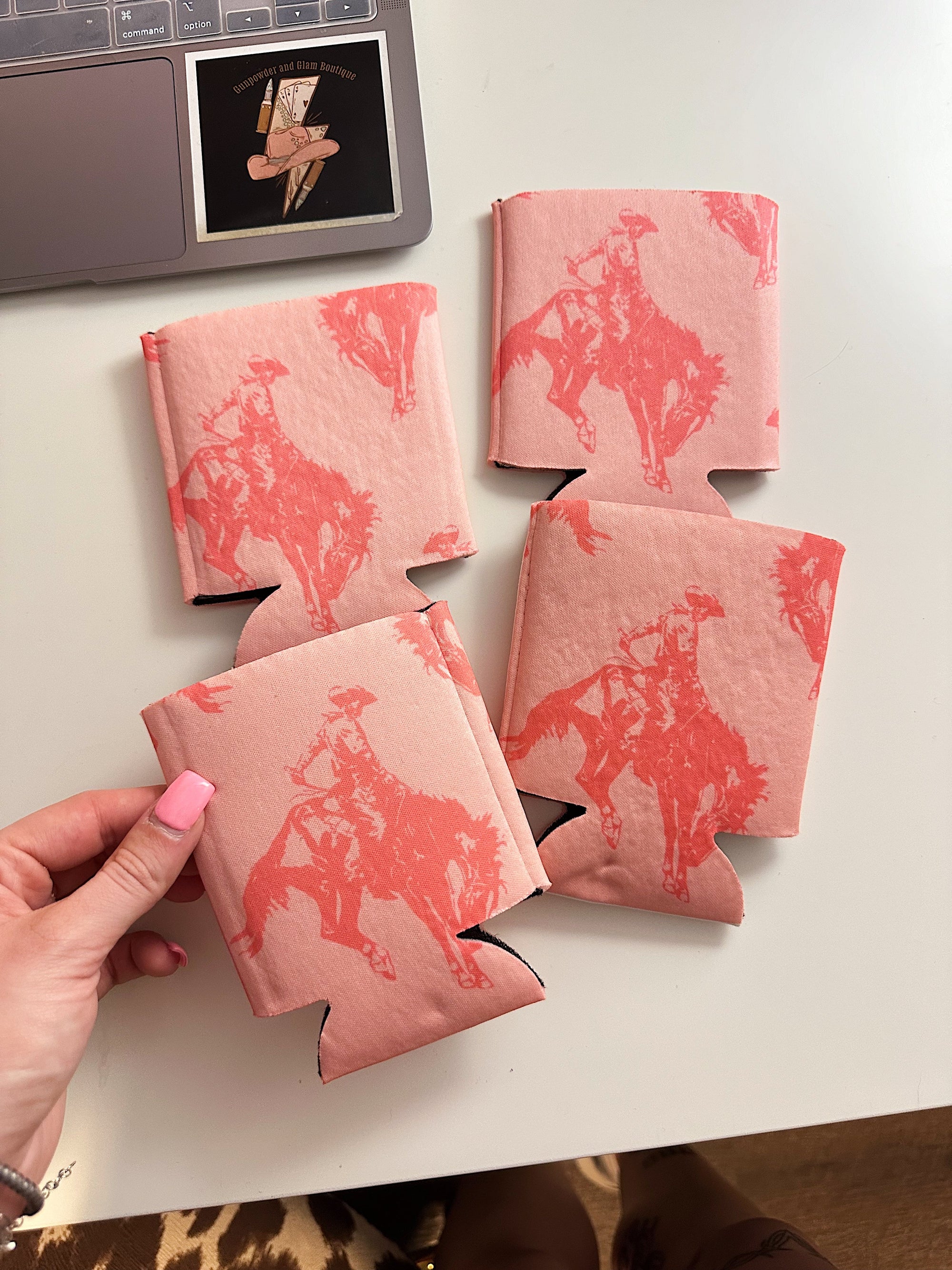 Pink Cowboy Koozie (2 sizes)