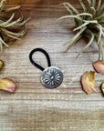 Sterling Silver Hair Tie – Stamped Concho Detail
