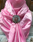 35X35" Solid Pink Wild Rag / Scarf WRS27 - Western Concho Wild Rag Slides - Assorted