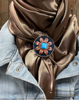 35X35" Solid Tan Wild Rag / Scarf WRS7 - Western Concho Wild Rag Slides - Assorted