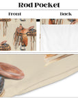 Saddle Print Window Curtain Drapes 52"x63" Made in America