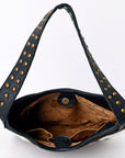 American Darling ADBG1122B Hobo Hobo Hand Tooled Hair-On Genuine Leather women bag western handbag purse