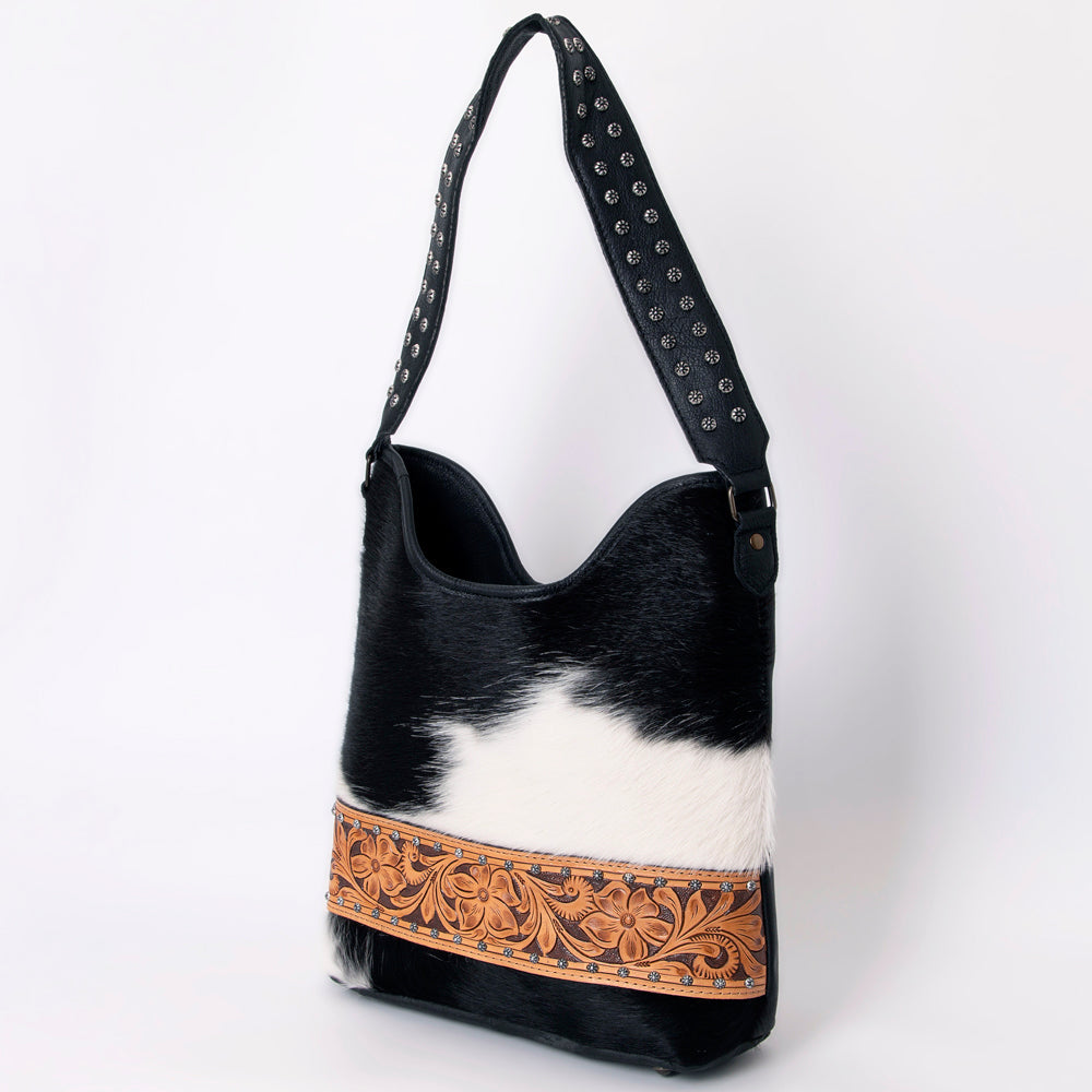American Darling ADBG1122B Hobo Hand Tooled Hair-On Genuine Leather women bag western handbag purse