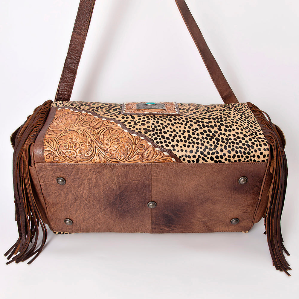 ADBG608A American Darling Hand Tooled Hair On Genuine Leather Women Bag Western Handbag Purse