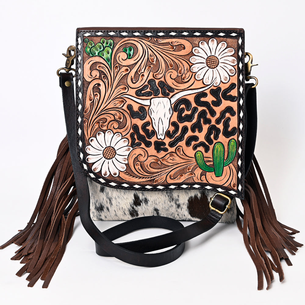 ADBGA333 American Darling Hand Tooled Hair On Genuine Leather Women Bag Western Handbag Purse