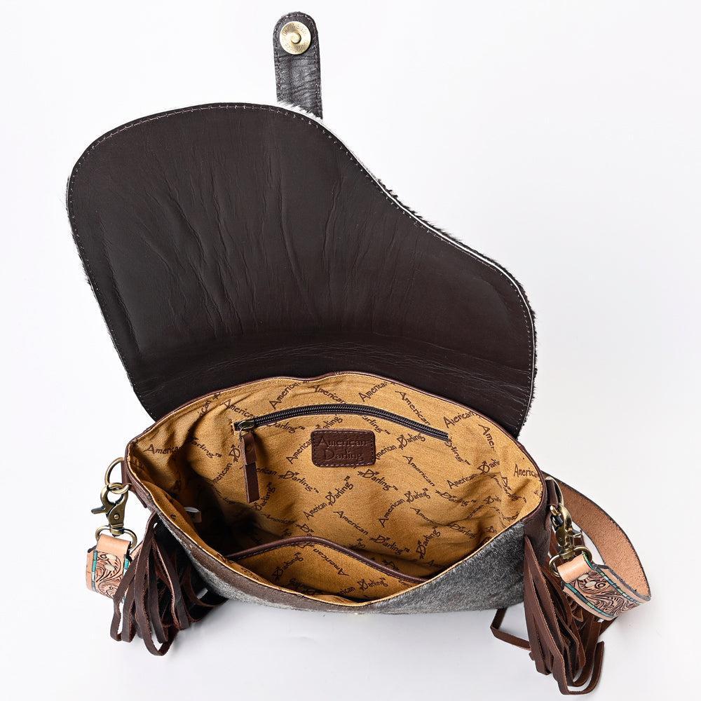 ADBGA335 American Darling Hand Tooled Hair On Genuine Leather Women Bag Western Handbag Purse