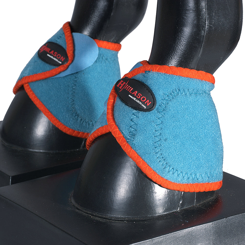 HILASON Bell Boots for Horses No Turn Protection Comfort &amp; Durability Quick Wrap Hook and Loop Jumping Boots Sold in Pairs