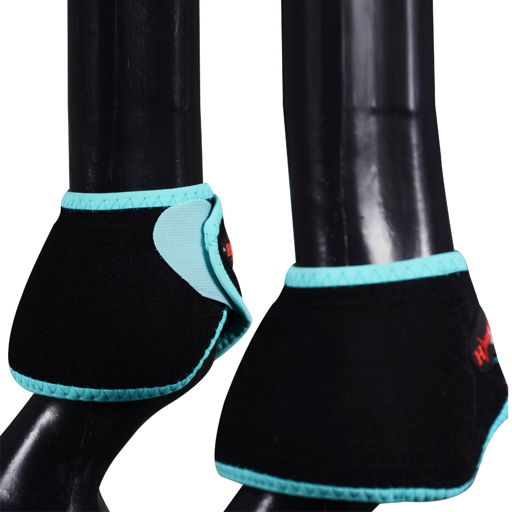 HILASON Bell Boots for Horses No Turn Protection Comfort &amp; Durability Quick Wrap Hook and Loop Jumping Boots Sold in Pairs
