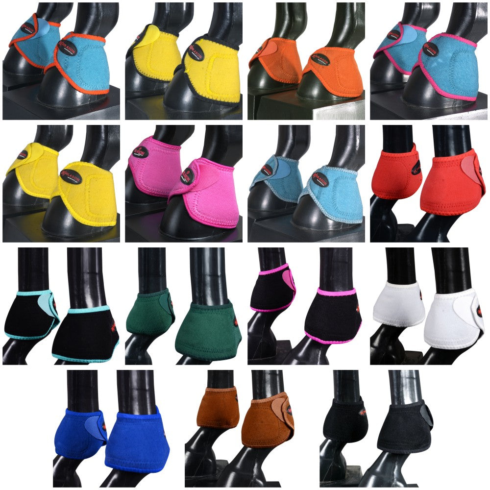 HILASON Bell Boots for Horses No Turn Protection Comfort &amp; Durability Quick Wrap Hook and Loop Jumping Boots Sold in Pairs