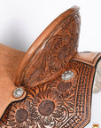 Flex Tree Western Horse Saddle In American Leather Barrel Trail Hilason