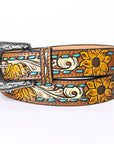 American Darling ADBLF204-L Beautifully Hand Tooled Genuine American Leather Belt Men and  Women