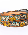 American Darling ADBLF204-L Beautifully Hand Tooled Genuine American Leather Belt Men and  Women