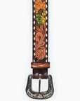 American Darling ADBLF205-L Beautifully Hand Tooled Genuine American Leather Belt Men and  Women