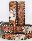 American Darling ADBLF205-L Beautifully Hand Tooled Genuine American Leather Belt Men and  Women