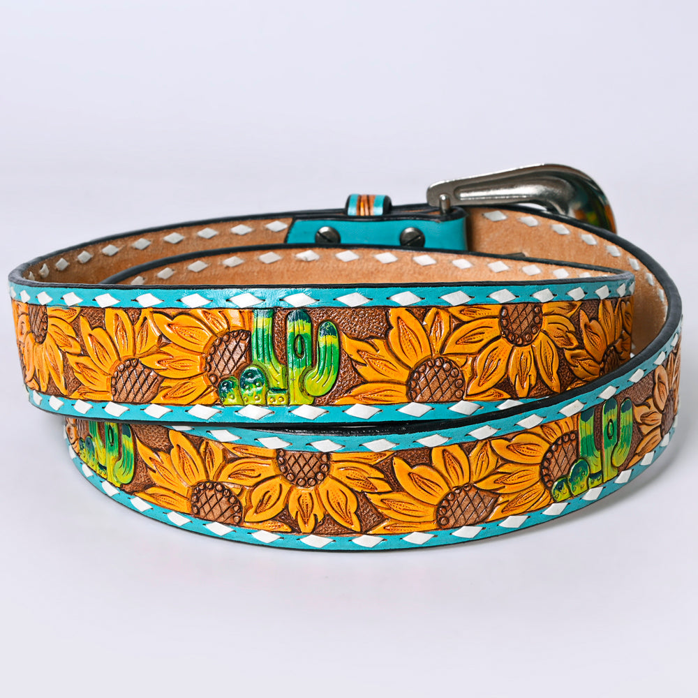 American Darling ADBLF208-L Beautifully Hand Tooled Genuine American Leather Belt Men and  Women