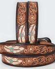 American Darling Beautifully Hand Tooled Genuine American Leather Belt Men and  Women