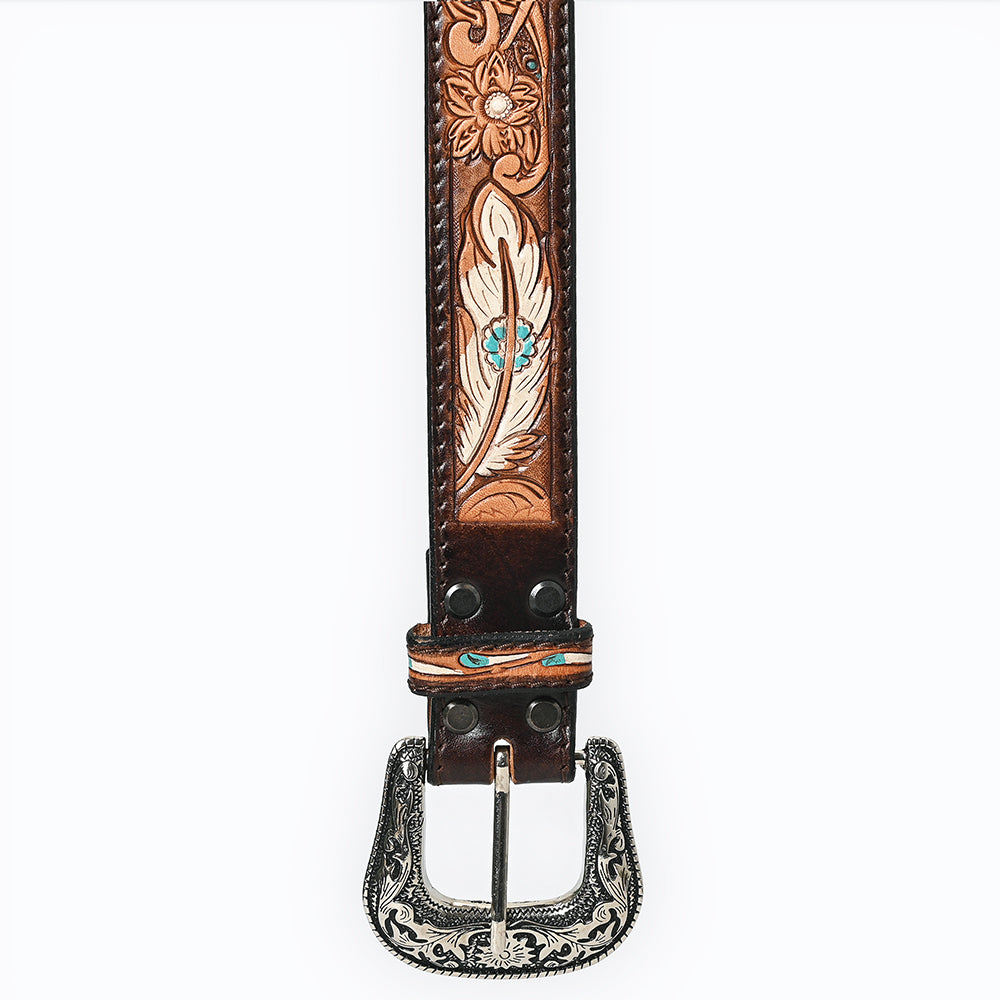 American Darling Beautifully Hand Tooled Genuine American Leather Belt Men and  Women