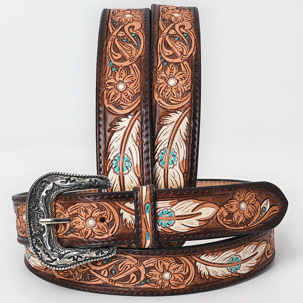 American Darling Beautifully Hand Tooled Genuine American Leather Belt Men and  Women