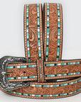 American Darling ADBLF210-L Beautifully Hand Tooled Genuine American Leather Belt Men and  Women