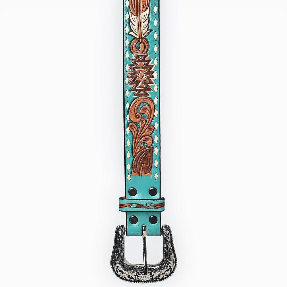 American Darling ADBLF212-L Beautifully Hand Tooled Genuine American Leather Belt Men and  Women