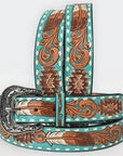 American Darling ADBLF212-L Beautifully Hand Tooled Genuine American Leather Belt Men and  Women