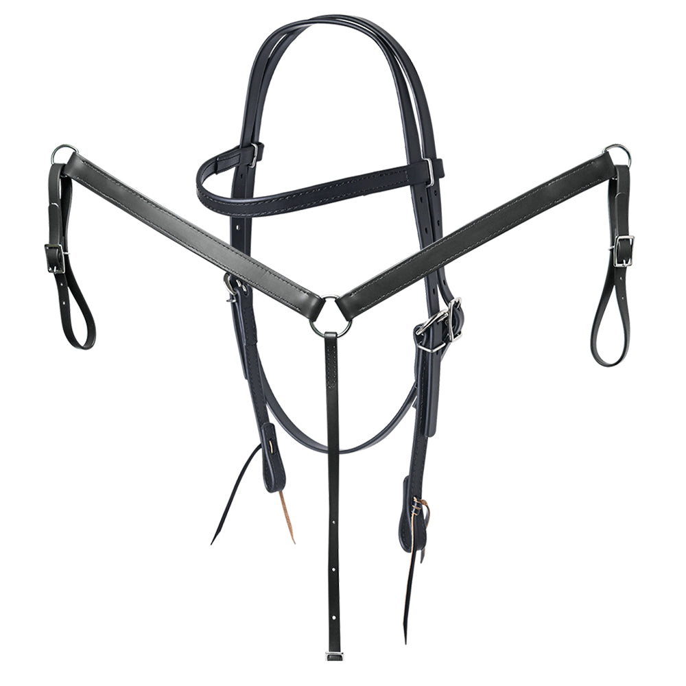 HILASON Western Horse Biothane Leather Headstall &amp; Breast Collar Set