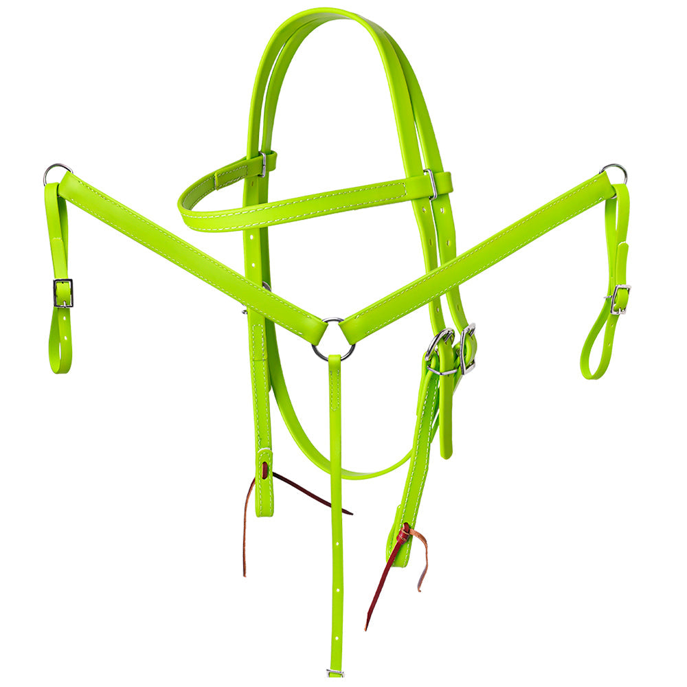 HILASON Western Horse Biothane Leather Headstall &amp; Breast Collar Set