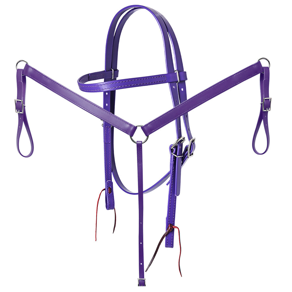 HILASON Western Horse Biothane Leather Headstall &amp; Breast Collar Set