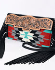 American Darling ADBG1128B Cross Body Hand Tooled Saddle Blanket Genuine Leather women bag western handbag purse