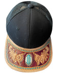 American Darling Men Women Adjustable Cap With Leather On Visor Black