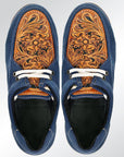 American Darling ADFT118 Hand tooled carved genuine leather trim lightweight shoe footwear slip on