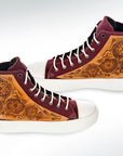 American Darling ADFT123 Hand tooled carved genuine leather trim lightweight shoe footwear slip on