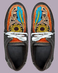 American Darling ADFT124 Hand tooled carved genuine leather trim lightweight shoe footwear slip on