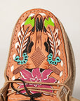 American Darling ADFT133BR2 Hand tooled carved genuine leather trim lightweight shoe footwear slip on