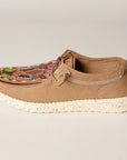 American Darling ADFT133BR2 Hand tooled carved genuine leather trim lightweight shoe footwear slip on