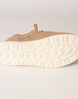 American Darling ADFT133BR6 Hand tooled carved genuine leather trim lightweight shoe footwear slip on