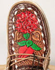 American Darling ADFT133BR12 Hand tooled carved genuine leather trim lightweight shoe footwear slip on